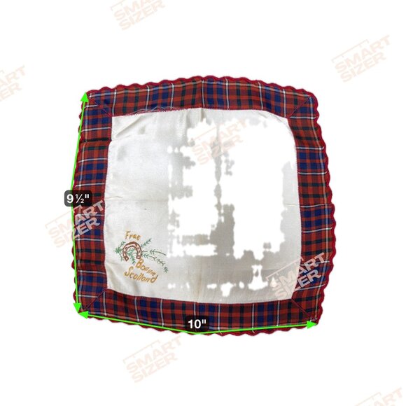 Vintage Scottish Souvenir Handkerchief Frae Bonnie Red Tartan Embroidered READ - Picture 6 of 7